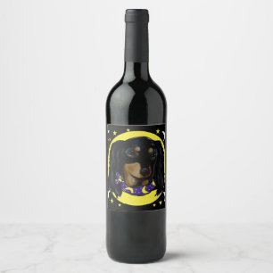 ETIQUETA PARA BOTELLA DE VINO DACHSHUND