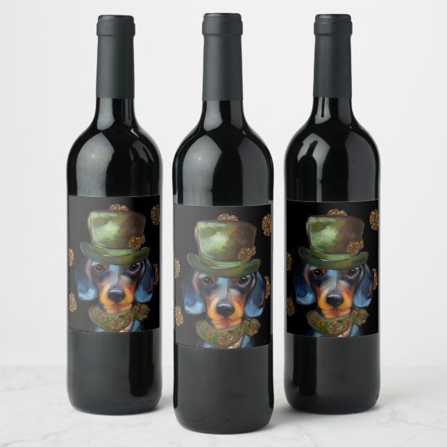Etiqueta Para Botella De Vino Dachshund (Botellas)