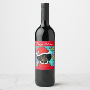 ETIQUETA PARA BOTELLA DE VINO DACHSHUND