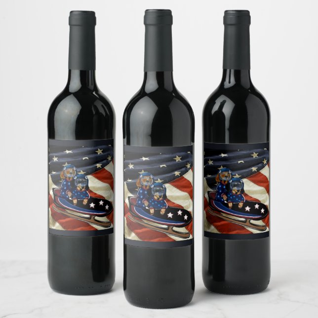 ETIQUETA PARA BOTELLA DE VINO DACHSHUND  (Botellas)
