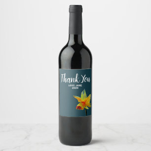 Etiqueta Para Botella De Vino Daffodil acuarela floral moderno regalo de agradec