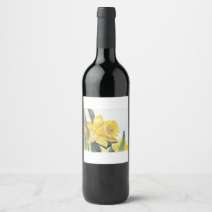 Etiqueta Para Botella De Vino Daffodil amarillo en Nantucket