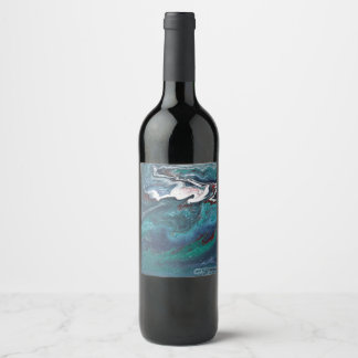 Etiqueta Para Botella De Vino Dagwood 1 Etiqueta de frasco de vino de color azul