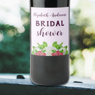 Etiqueta Para Botella De Vino Dahlia Bridal Shower