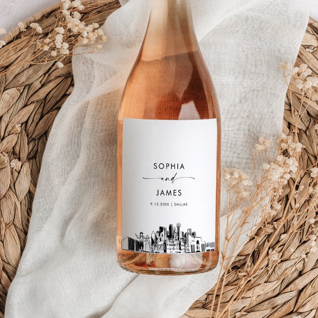 Etiqueta Para Botella De Vino Dallas Skyline (Subido por el creador)