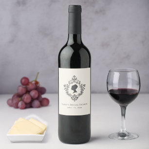 Etiqueta Para Botella De Vino Dama de la Regencia de Marfil Antiguo en Cresta Nu