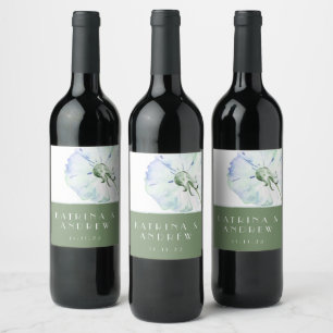 Etiqueta Para Botella De Vino Dandelion Watercolor Boda Wine Labs
