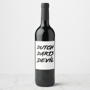 Etiqueta Para Botella De Vino Dardos - Diablo de los Dardos Holandés