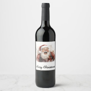 Etiqueta Para Botella De Vino 🍷 🍷 de botella de vino festivo "Santa's Sip"