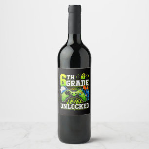 Etiqueta Para Botella De Vino De vuelta a la escuela nivel 6to sexto grado desbl