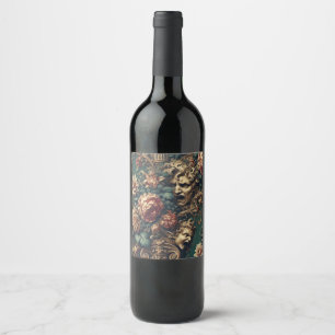 Etiqueta Para Botella De Vino Decadencia Desquiciada - Floral Victoriano Gótico