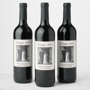 Etiqueta Para Botella De Vino Decoración de fiesta de aniversario de bodas númer