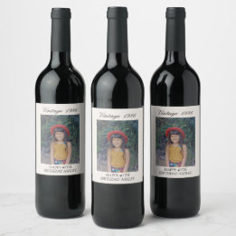 Etiqueta Para Botella De Vino Decoración de fiesta de cumpleaños importante Foto