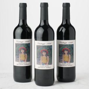 Etiqueta Para Botella De Vino Decoración de fiesta de cumpleaños importante Foto