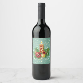 Etiqueta Para Botella De Vino Decoración de Navidades hermosos