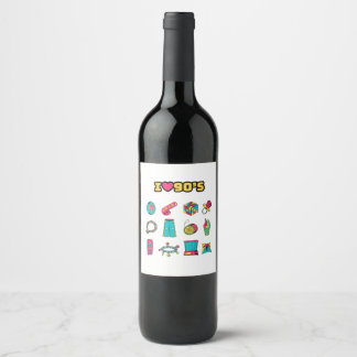 Etiqueta Para Botella De Vino Decoración Fiesta de los años 90, etiqueta de vino