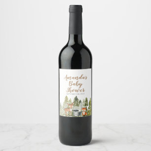 Etiqueta Para Botella De Vino Deer animal aventura Camper Shower WW Label