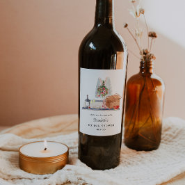 Etiqueta Para Botella De Vino Degustación de Vinos Elegantes | Desayuno Nupcial