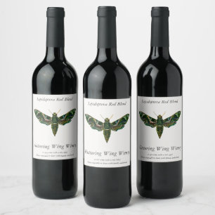 Etiqueta Para Botella De Vino Deilephila Nerii - Etiqueta de vino Oleander Hawk-