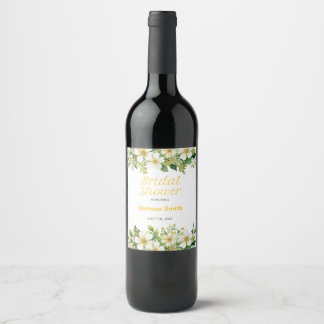 Etiqueta Para Botella De Vino Delicada Etiqueta De Vino Floral Para Ducha De Nov
