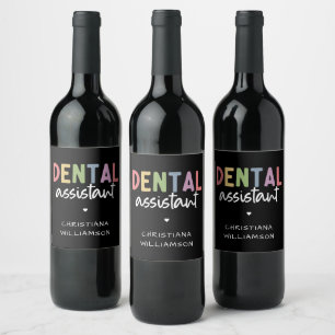 Etiqueta Para Botella De Vino Dental Assistant de nombre personalizado