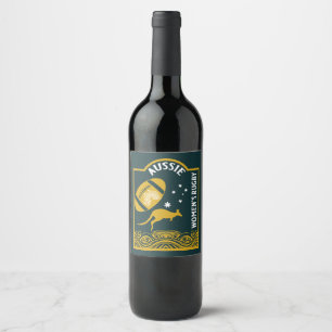 Etiqueta Para Botella De Vino Deporte de rugby de las mujeres australianas