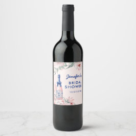 Etiqueta Para Botella De Vino Desayuno Brunch con Champán y Duche de Novia Burbu
