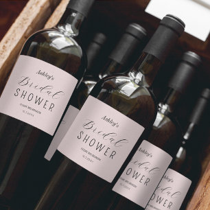 Etiqueta Para Botella De Vino Desayuno Brunch para Despedida de Soltera en Rosa 