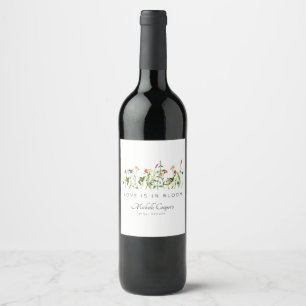Etiqueta Para Botella De Vino Despedida de soltera de flores silvestres elegante