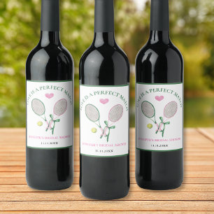 Etiqueta Para Botella De Vino Despedida de Soltera de Tenis Love Is a Perfect Ma