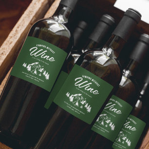 Etiqueta Para Botella De Vino Despedida de soltera divertida de camping