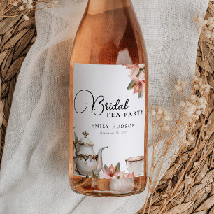 Etiqueta Para Botella De Vino Despedida de soltera elegante con té