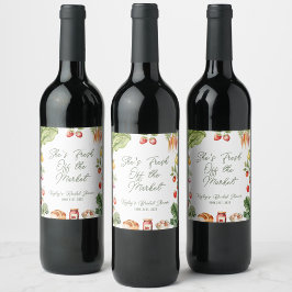 Etiqueta Para Botella De Vino Despedida de Soltera en el Mercado de Agricultores