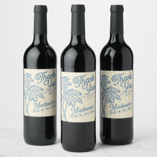 Etiqueta Para Botella De Vino Despedida de soltera en la playa pastel de Palm Sp