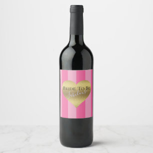 Etiqueta Para Botella De Vino Despedida de soltera glamuroso de la novia