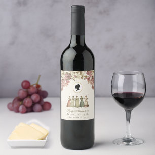 Etiqueta Para Botella De Vino Despedida de soltera Regency Damas Vintage Floral 