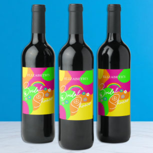 Etiqueta Para Botella De Vino Despedida de soltera retro divertida