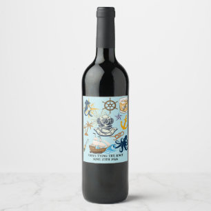 Etiqueta Para Botella De Vino Despedida de Soltero Náutica