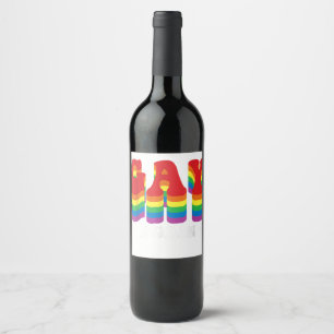 Etiqueta Para Botella De Vino Desperté gay de nuevo Diseño para un orgullo espos