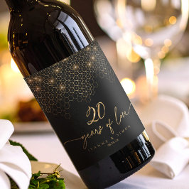 Etiqueta Para Botella De Vino Destacan el 20º aniversario de Oro ID1165
