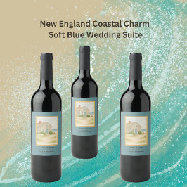 Etiqueta Para Botella De Vino Destino romántico de la costa de Cape Cod Boda