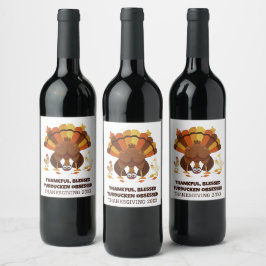 Etiqueta Para Botella De Vino Día de Acción de Gracias divertido Turducken