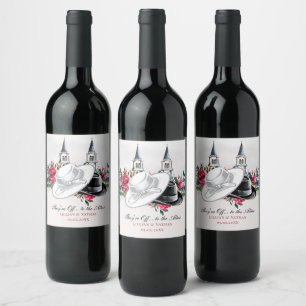 Etiqueta Para Botella De Vino Día de la Boda del Derby de Kentucky Rosas para De