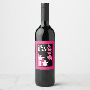 Etiqueta Para Botella De Vino Día de la Independencia de los Gays