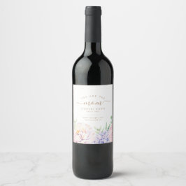 Etiqueta Para Botella De Vino Día de la Madre con Flores Personalizadas