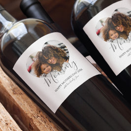 Etiqueta Para Botella De Vino Día de las Madres Corazón Foto