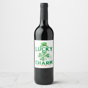 Etiqueta Para Botella De Vino Día de los Patrocinadores Shamrock Baseball Saint