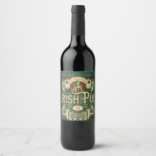 Etiqueta Para Botella De Vino Día de los Sta Patrones Irlandés Pub Funny