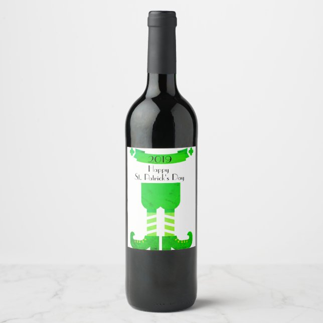 Etiqueta Para Botella De Vino Día de San Patricio (Anverso)