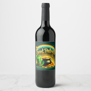 Etiqueta Para Botella De Vino Día de San Patricio